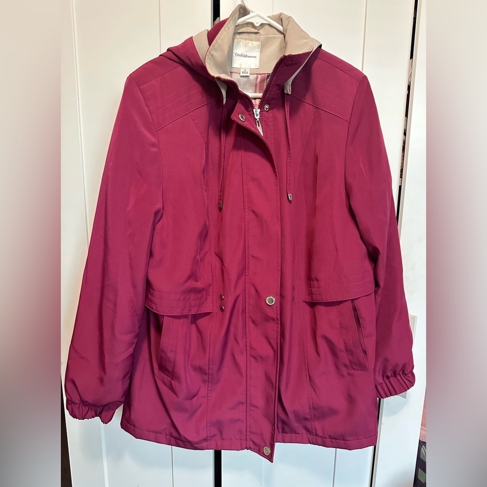 Croft & Barrow Red/Dark Pink Zip Up Hoodie‎ Jacket size L - Picture 2 of 7